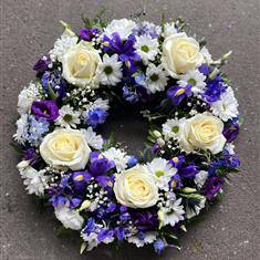 Purple &amp; white wreath 