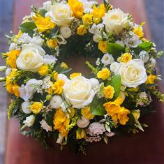 Yellow &amp; white wreath
