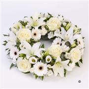 Rose &amp; Lily White Wreath