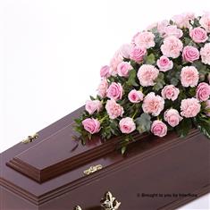 Rose and Carnation Casket Spray - Pink 3ft