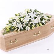 Lily Casket Spray - White 6ft