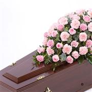 Rose and Carnation Casket Spray - Pink 5ft