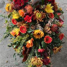 Autumn shades casket tribute 