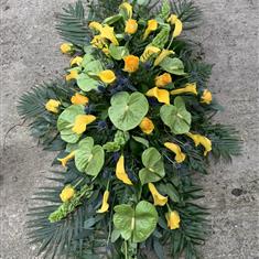 Yellow Calla Lily &amp; Anthurium Casket 