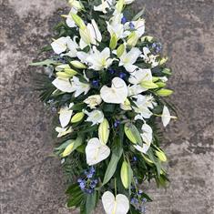 Anthurium &amp; Lily casket featuring blue 