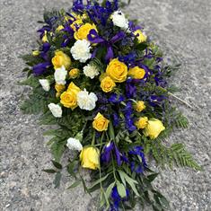 Iris &amp; Rose casket spray