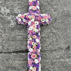 Lilac &amp; pink dotted cross