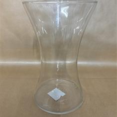 Clear pinched neck vase