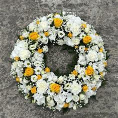 White &amp; touch of yellow 