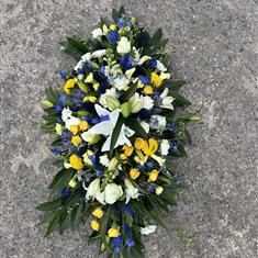 Yellow, Blue &amp; white casket 