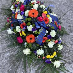 Vibrant casket - with tartan 