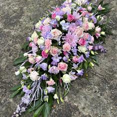 Pink &amp; Lilac casket spray 
