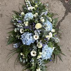 Light blue &amp; white casket 
