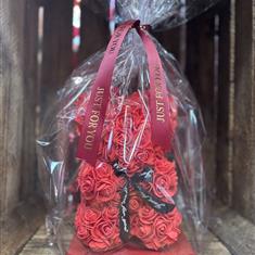 Red rosebud teddy 