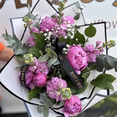 Pink peony &amp; stock handtied 