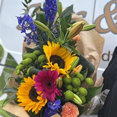 Vibrant sunflower handtied 