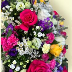 Purple, Yellow, White &amp; Pink casket 