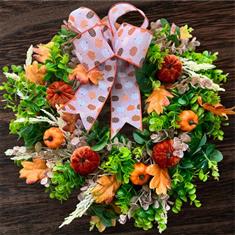 Harvest Pumpkin Wreath Autumn Door Decor 