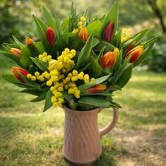 Spring sunshine tulip jug 