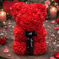 Rosebud teddy bear red 