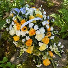 Basket arrangement - yellow and white 